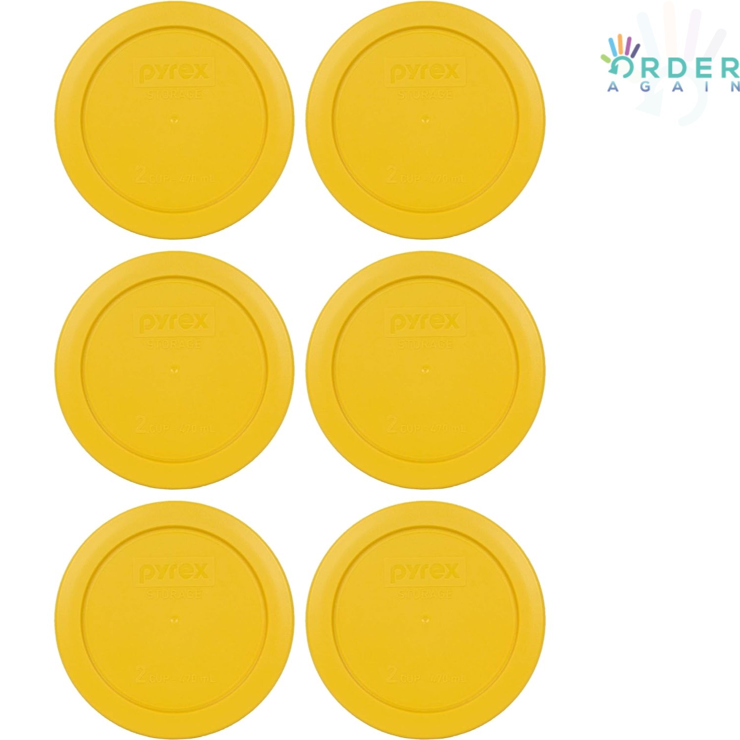 2-Cup Plastic Food Storage Replacement Lids Pack of 6 Microwave Safe BPA Free