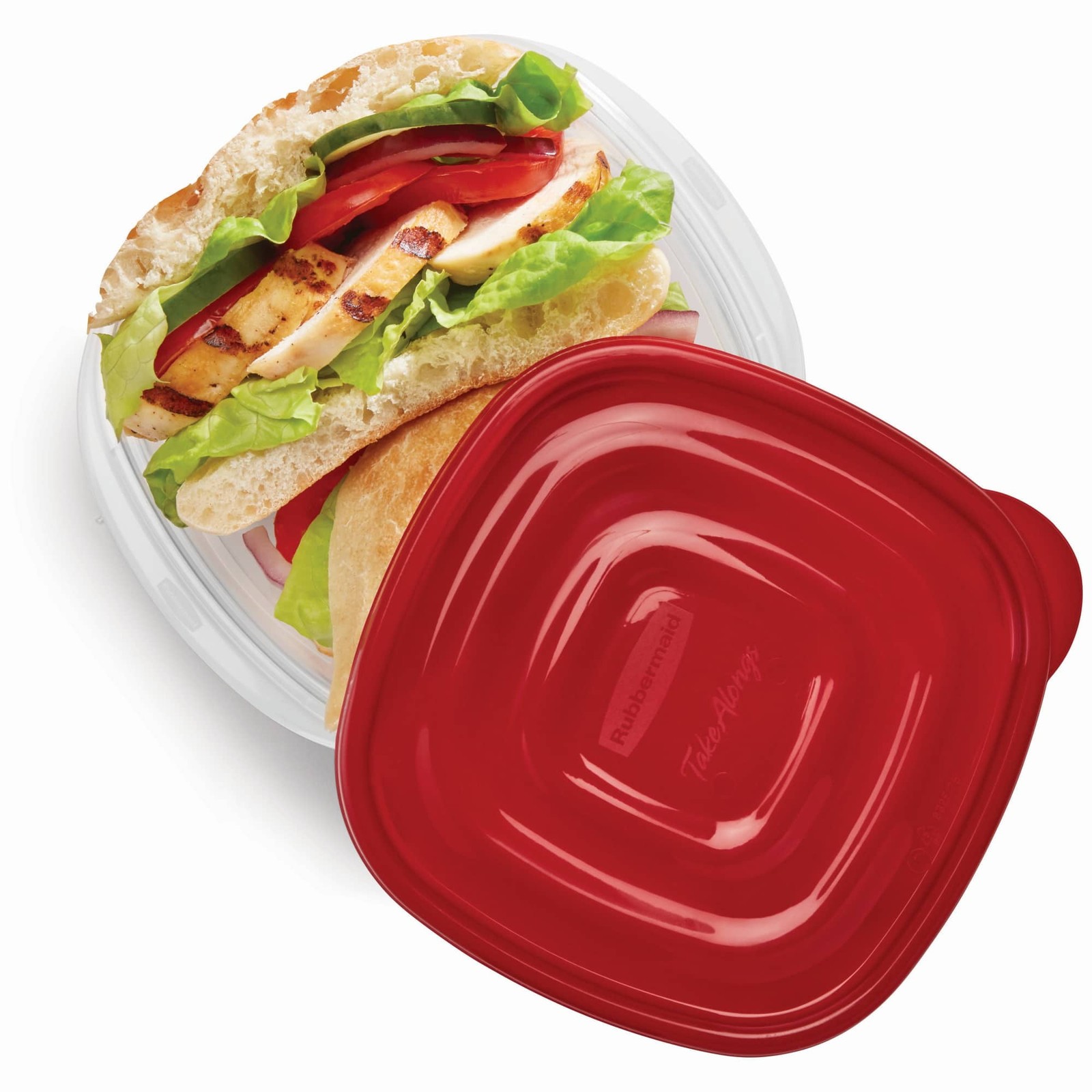 TakeAlongs 2.9-Cup Square Food Storage Containers, 4-Pack, Red