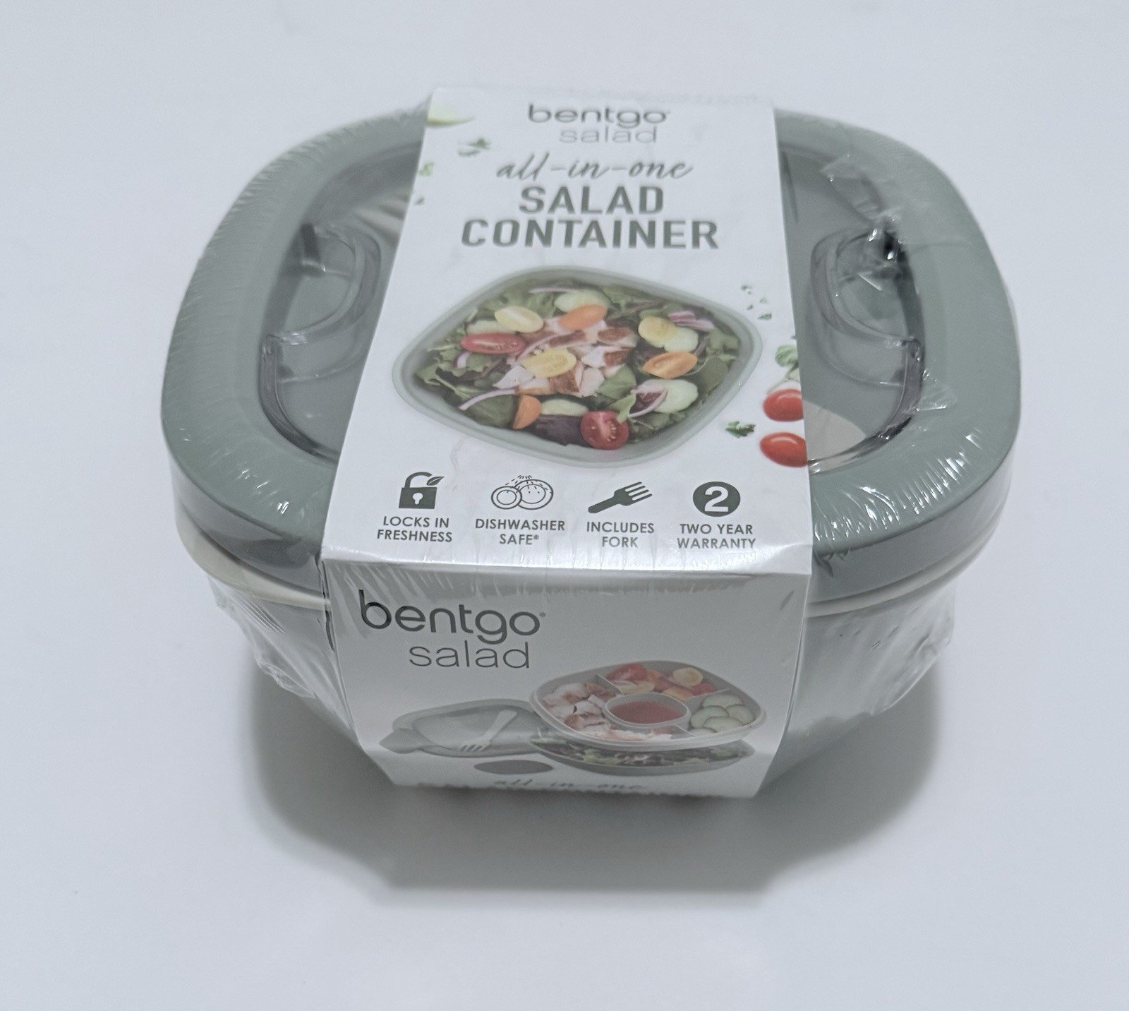 Bentgo All In One Stackable Salad Lunch Container Grey! Brand New SEALED