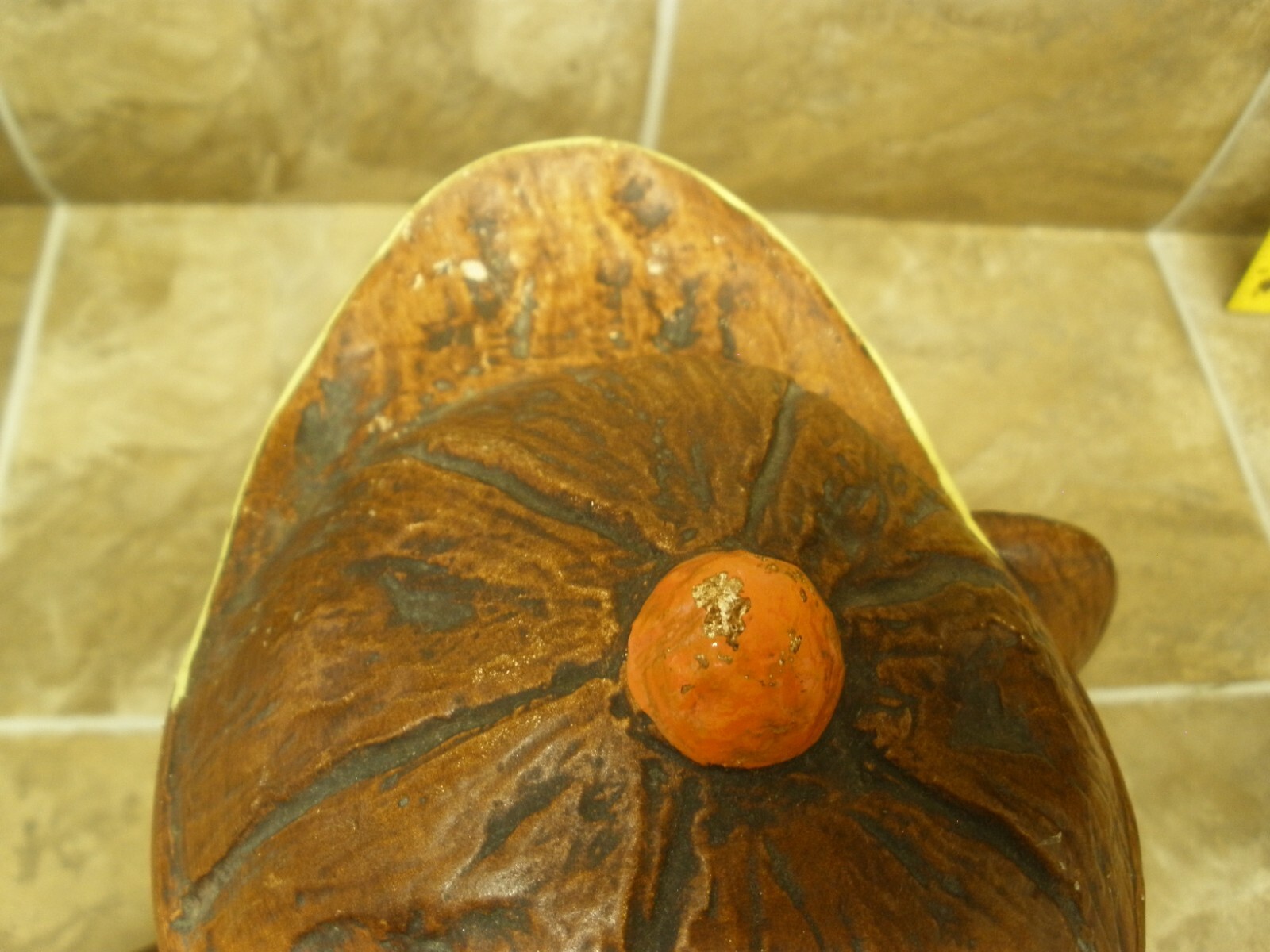 Vintage Cute Brown Mouse Cookie Jar – Treasure Craft – Orange Airplane