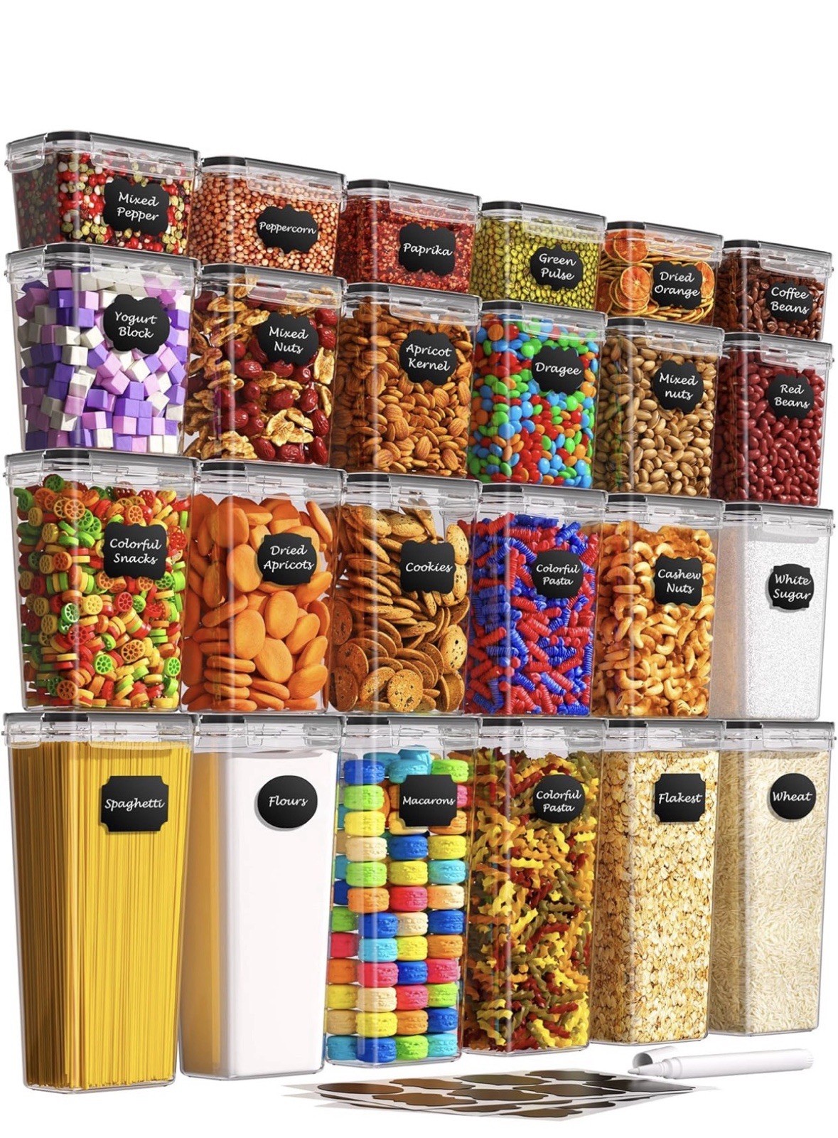Airtight Food Storage Containers 24 PCS Lids BPA PVC Free Leakproof Kitchen