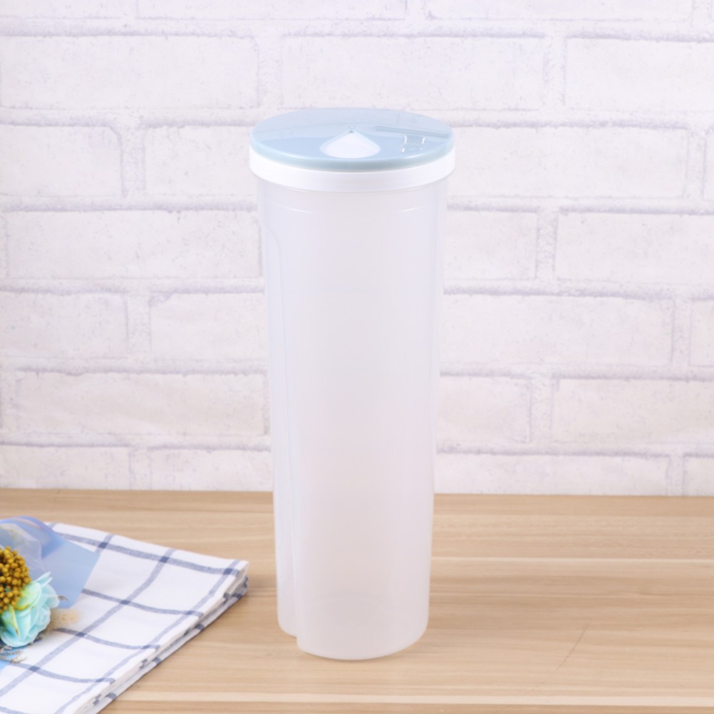 Rotating Lid Spaghetti Storage Box in Blue Keeps Cereals and Grains Fresh