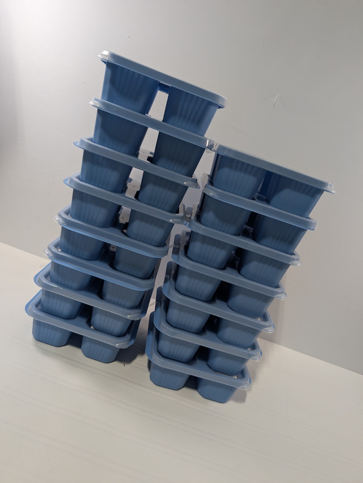 Made For Retail 4-Compartment Snack Container Blue with Clear Lid (Pack of 16)