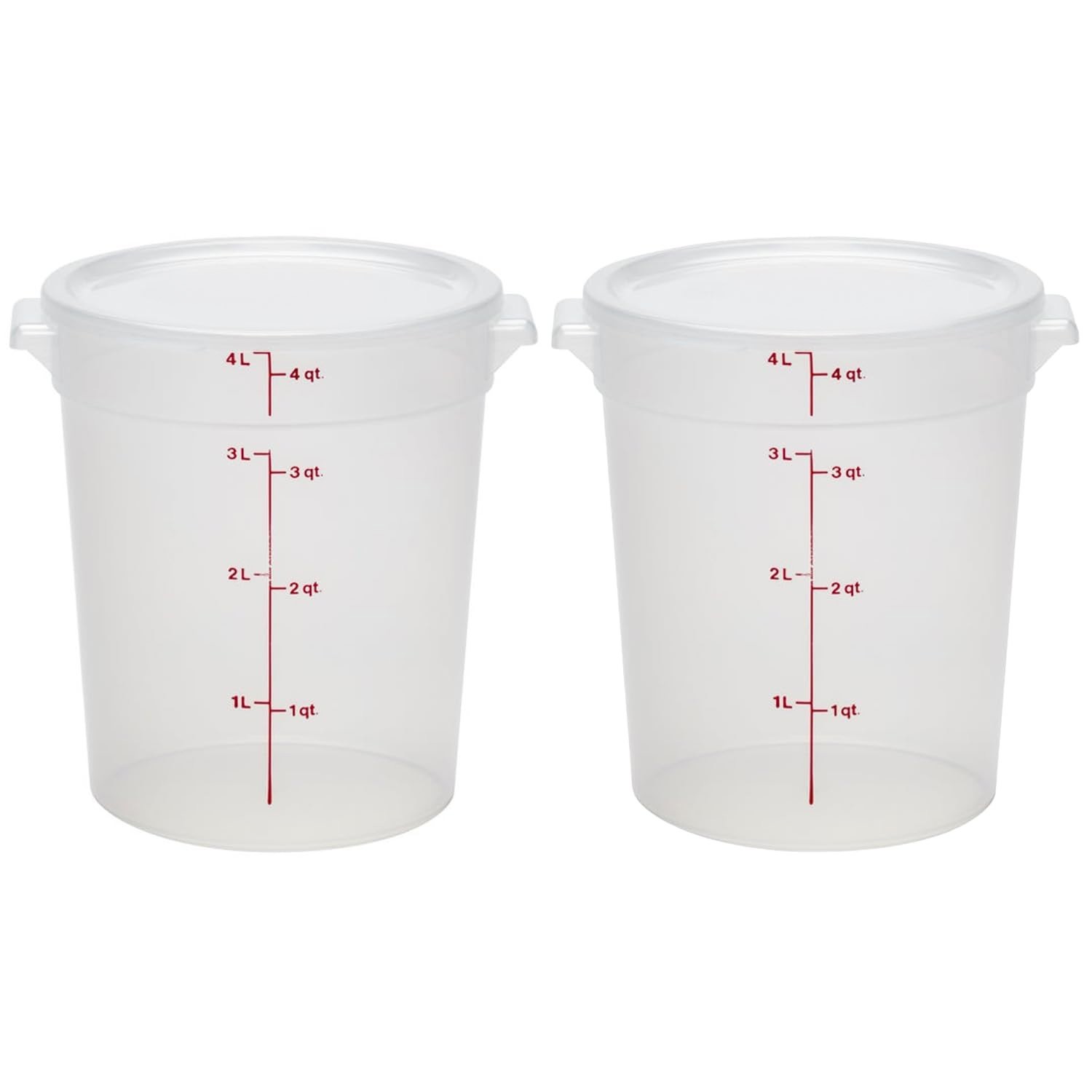 4 Quart Containers With Lids, 2 Pack, BPA Free, Stackable, White