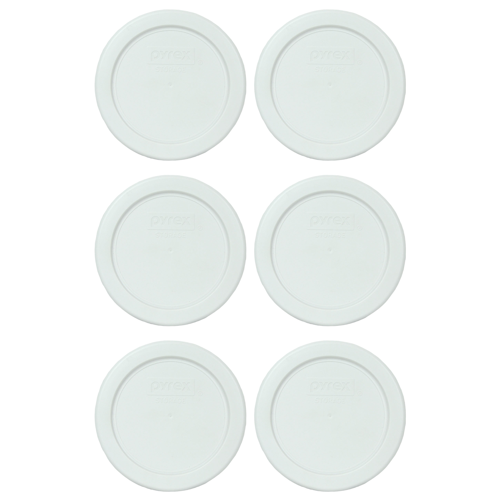 Pyrex 7202-PC White Plastic Replacement Storage Lid Cover (6-Pack)