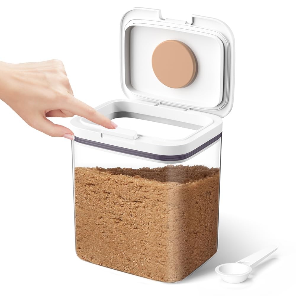 Moryimi Brown Sugar Container Airtight, 2 5.91″L x 4.72”W x 6.69″H, Clear