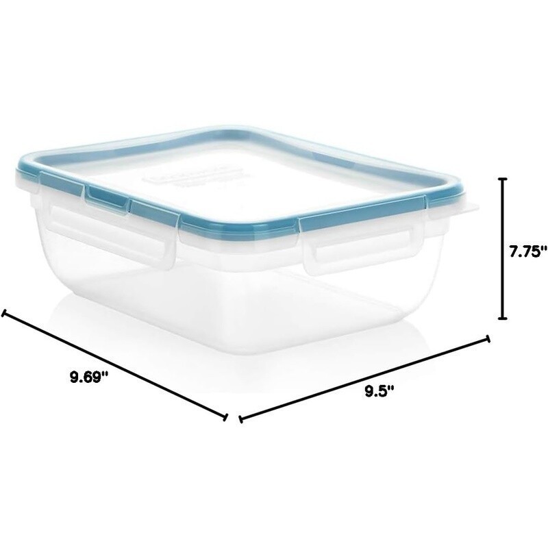 Plastic Food Storage Containers 8.5 Cup 3-Pack Airtight BPA-Free Microwave Safe