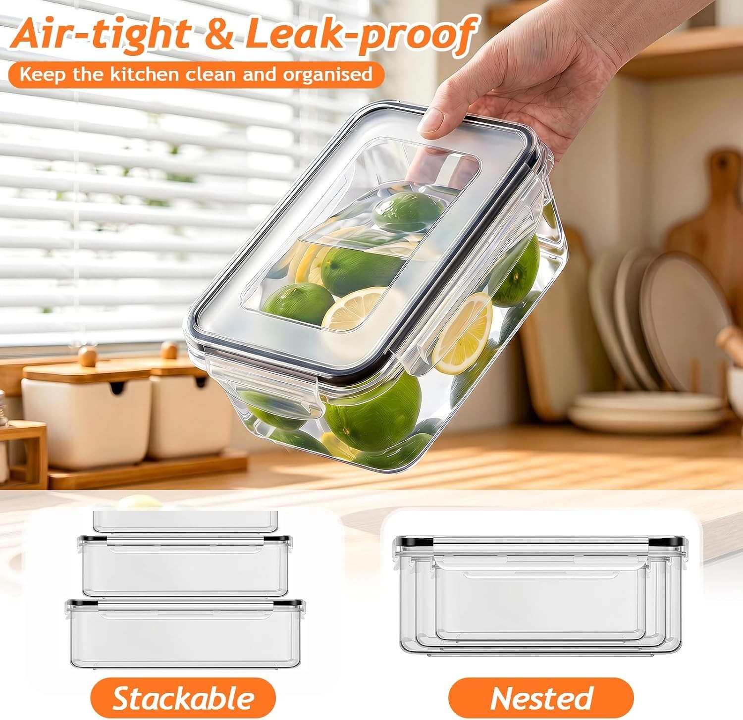 50 PCS BPA-Free Food Storage Containers with Airtight Lids & Labels – Organiz…