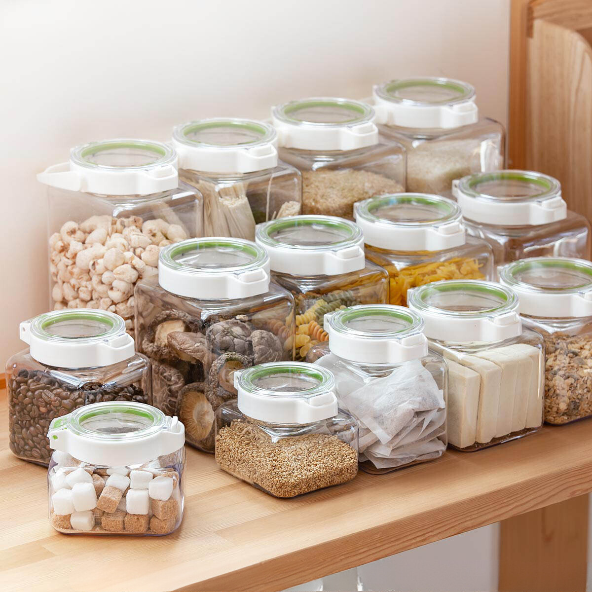3 Set, Lustroware Airtight Dry Food Storage Container Set, Crystal Clear Body