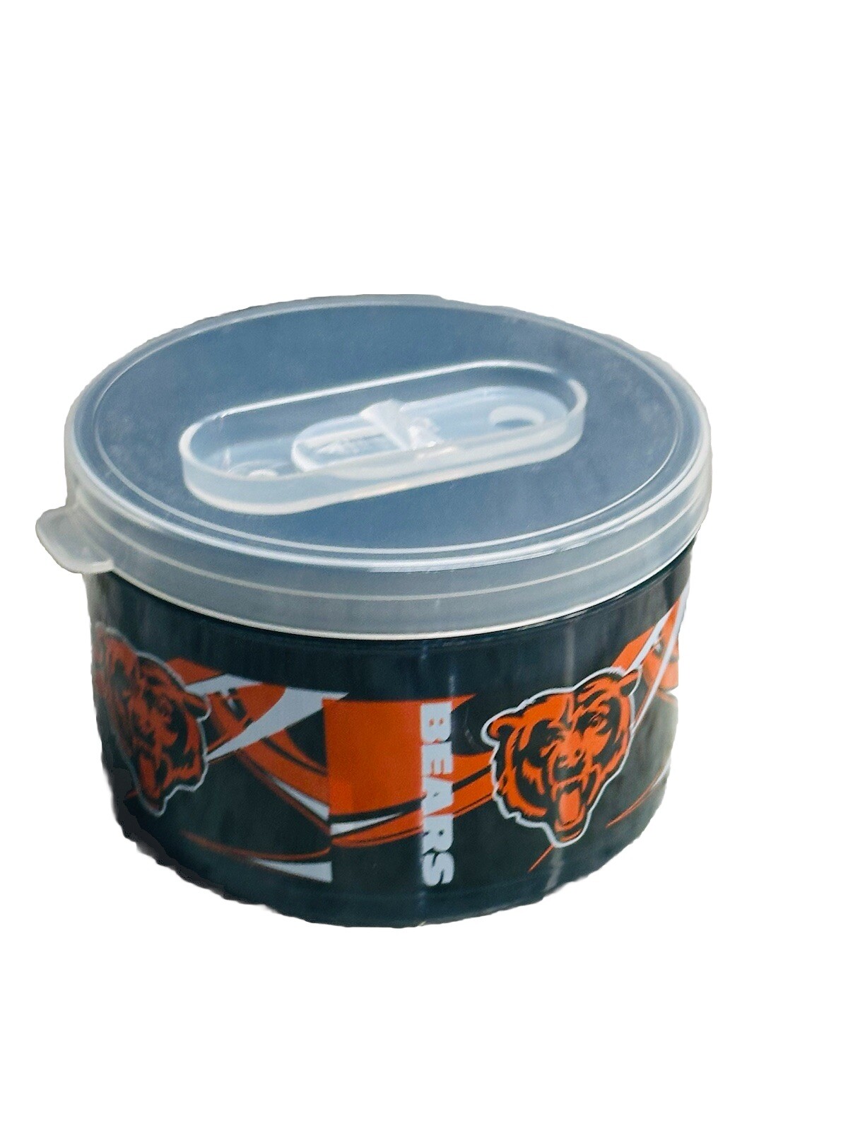NFL Chicago Bears Plastic Dip Snack Container W/Lid 11.5oz/340ml Licensed Item