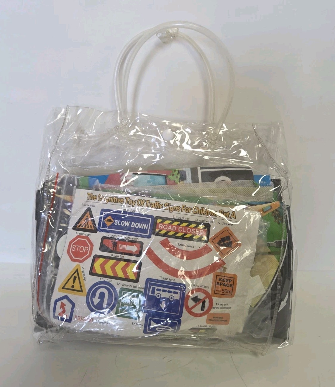 Cognitive Kids Toys Traffic Signs with Car Play Mat with Bag / Case New