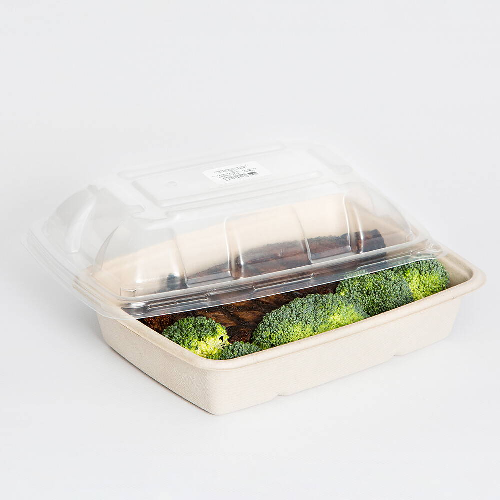 Sabert Clear Dome Lid for 20 oz and 30 oz Takeout Containers, 9″ x 6″ | 300/Case