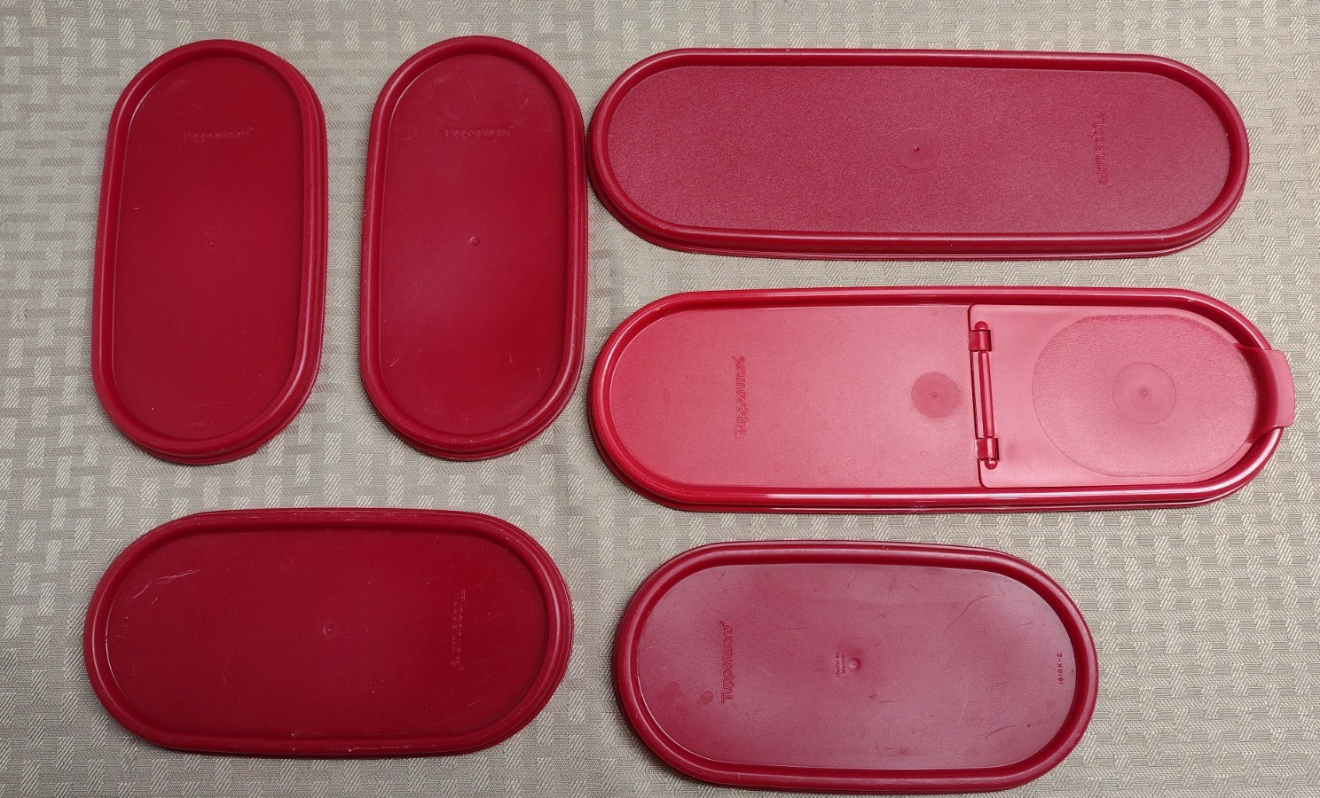 Replacement Tupperware Oval Modular Mates Lids Cranberry/Red, 1616, 2241, 2402
