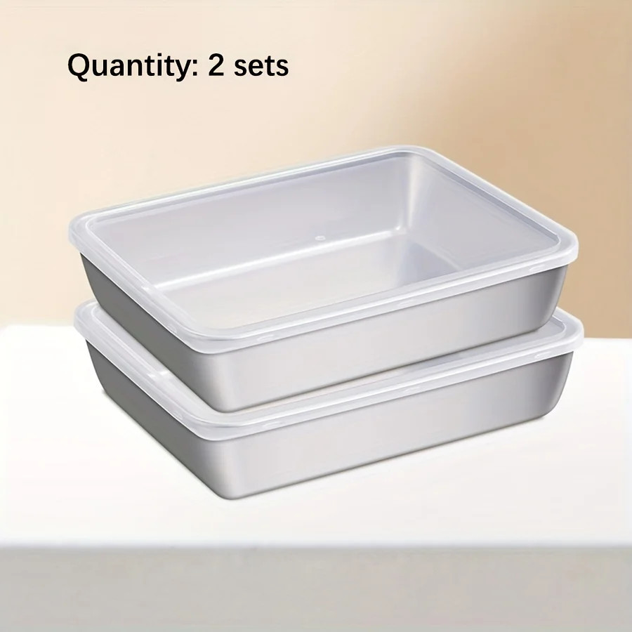 3Pcs Stainless Steel Food Storage Containers Airtight Kitchen Set
