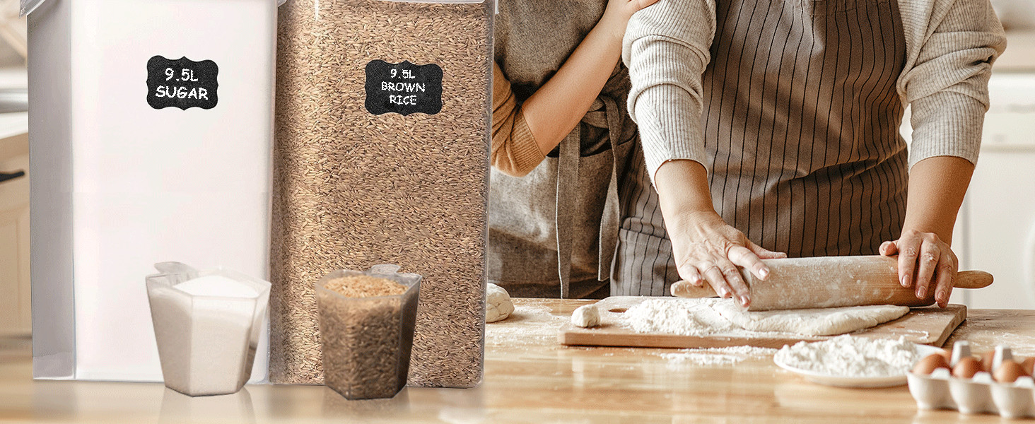 2 PC (9.5L | 321 Oz) Extra Large Bulk Food Storage Containers with Airtight Lids