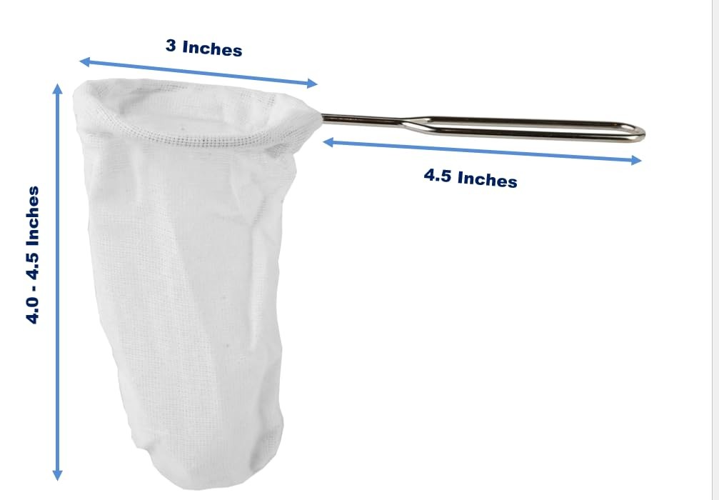 Thai Tea Filter (3 Inches) Reusable Traditional 7.5″ x 3.0″ x 4.5″, White