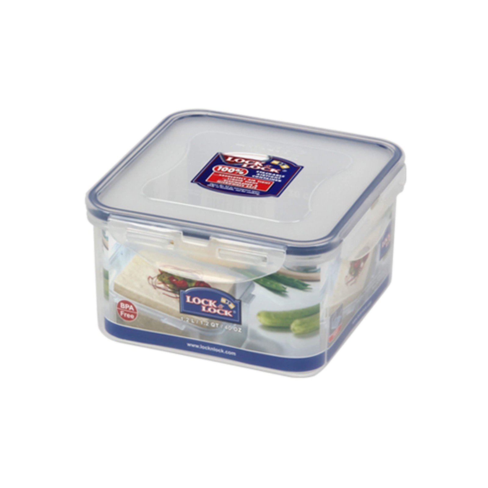Lock & Lock Square Plastic Food Container With Special Tray For Tofu 40.58oz / 5