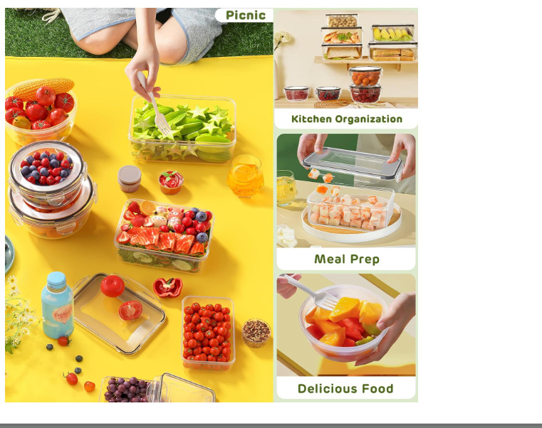40PC Airtight Food Storage Containers Set BPA Free Leakproof Meal Prep