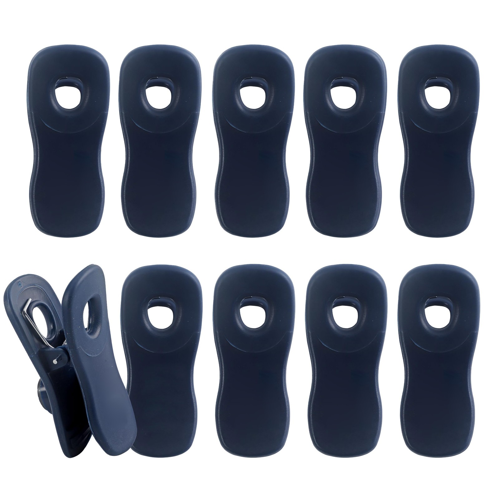 Bread Bag Clips, Magnetic, Pack Of 10, Airtight Grip, Blue