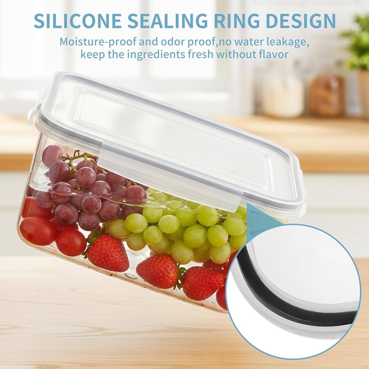 Grape Container for Fridge,3Pcs(0.9-13.5Qt) | Leakproof Grape Container with Rem