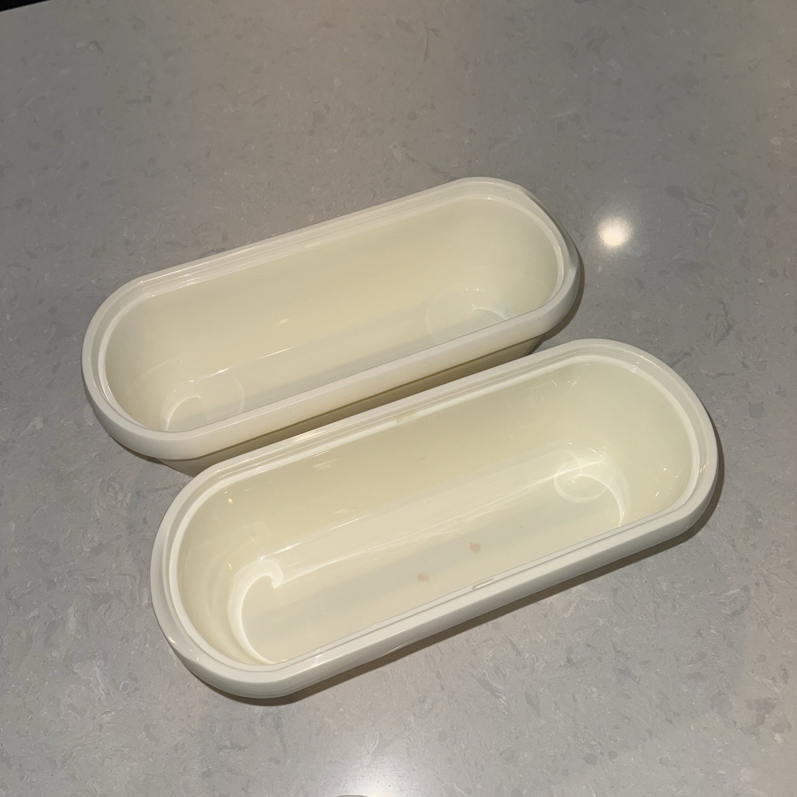 Lot Of 2 Tovolo Glide A Scoop Ice Cream Tub Reusable Container 1.5 Quart White