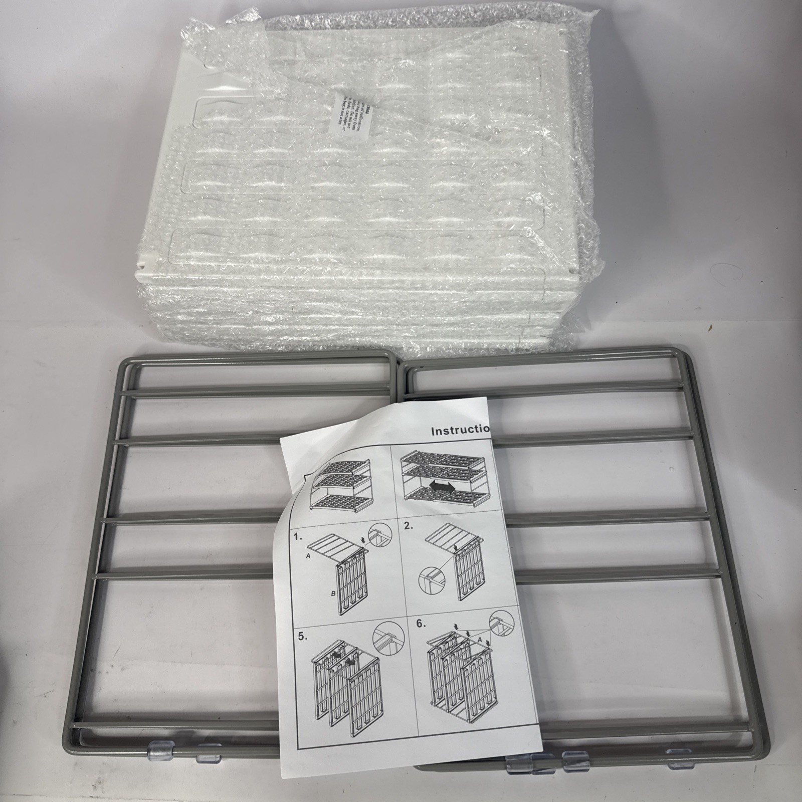 YAN & HIN 2 Packs Extendable Pantry Bottle Organizers Storage White Countertop