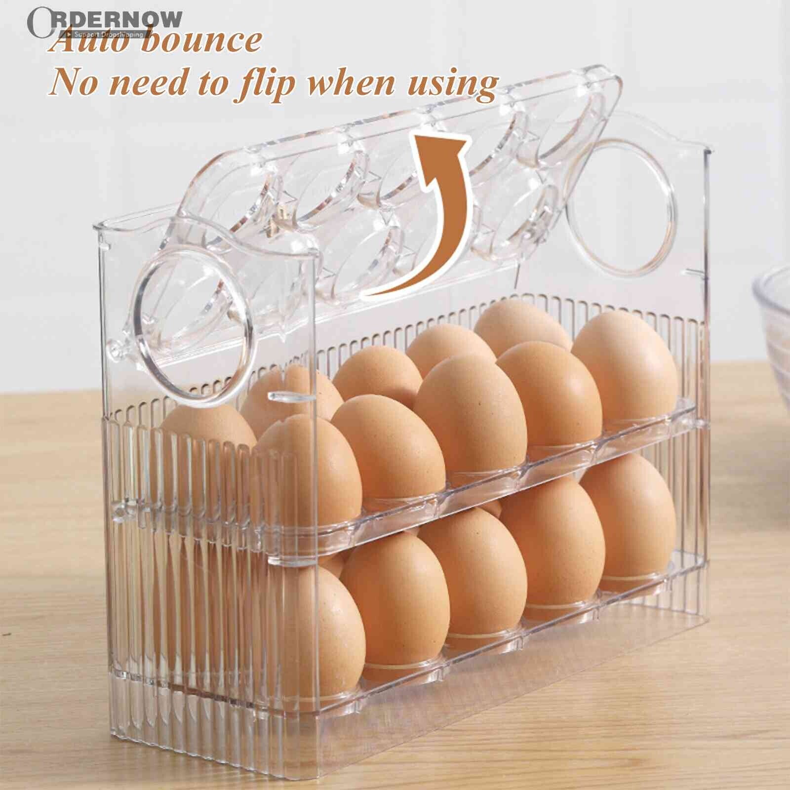 Kitchen Flip-Type Egg Storage Rack Fridge Organizer Creative Egg Holder Box