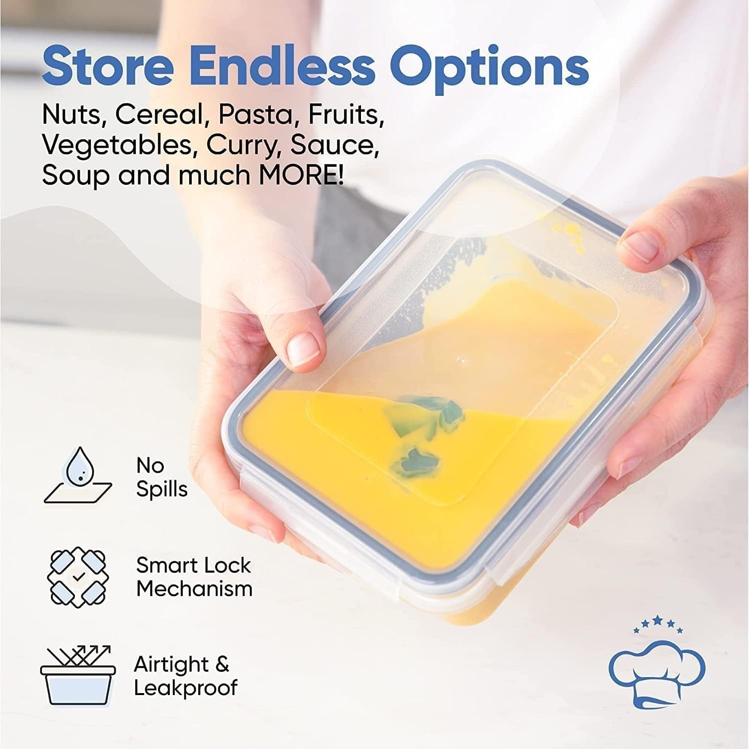 Chefs Path 48 Piece BPA-Free Plastic Food Storage Container Set W/ 24 Containers