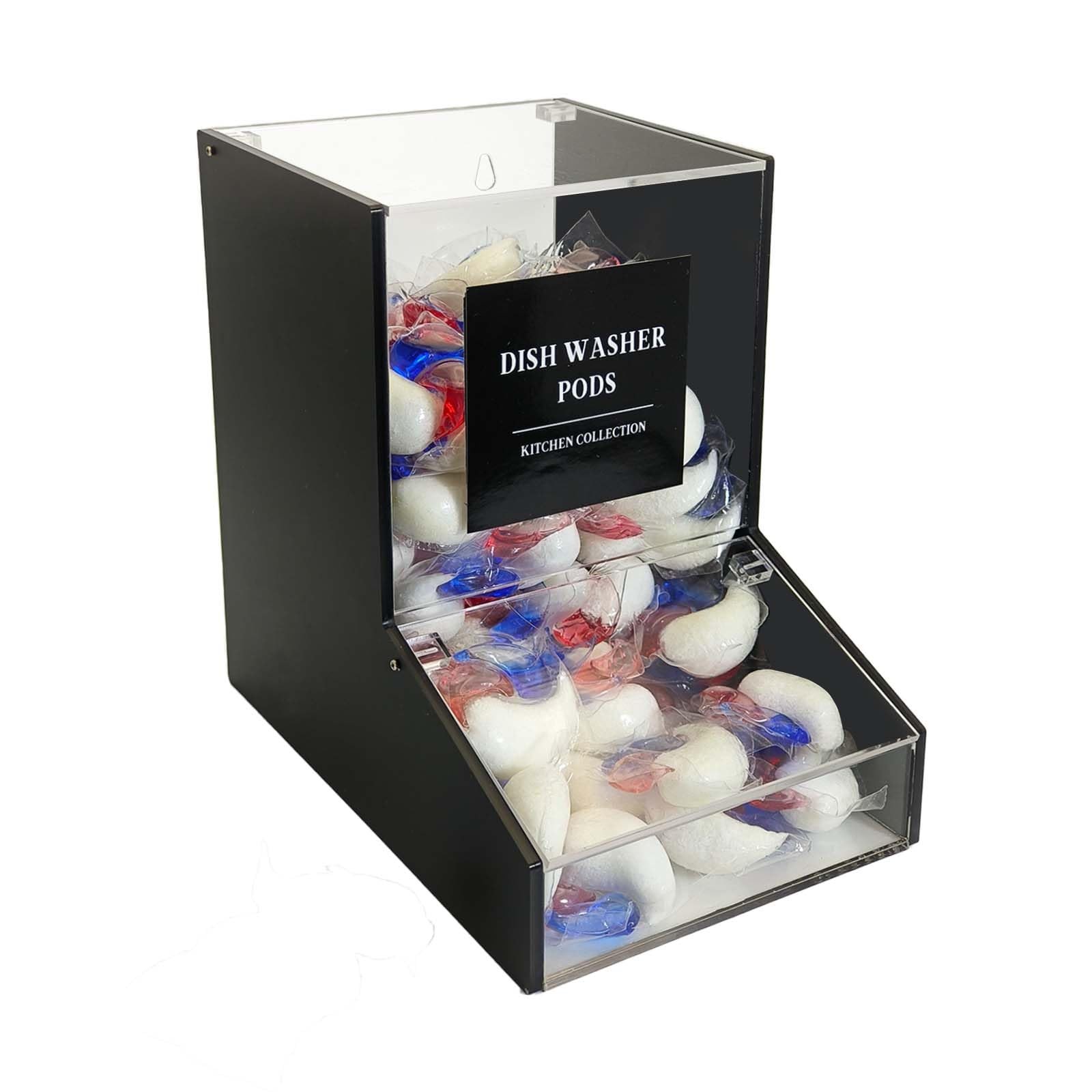 Gnjoyxuan Laundry Pods Container, Acrylic Candy Dispenser with 2 Lid, Dishwas…