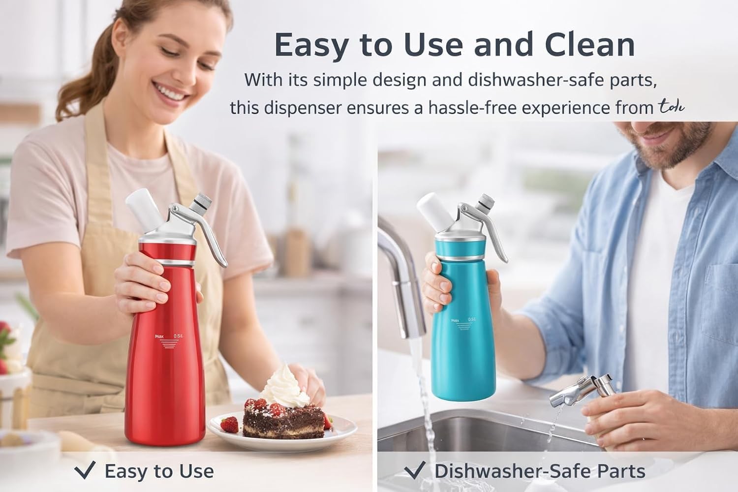 Whipped Cream Dispenser–Double Wall Insulated Aluminum Water Bottle with Stai…
