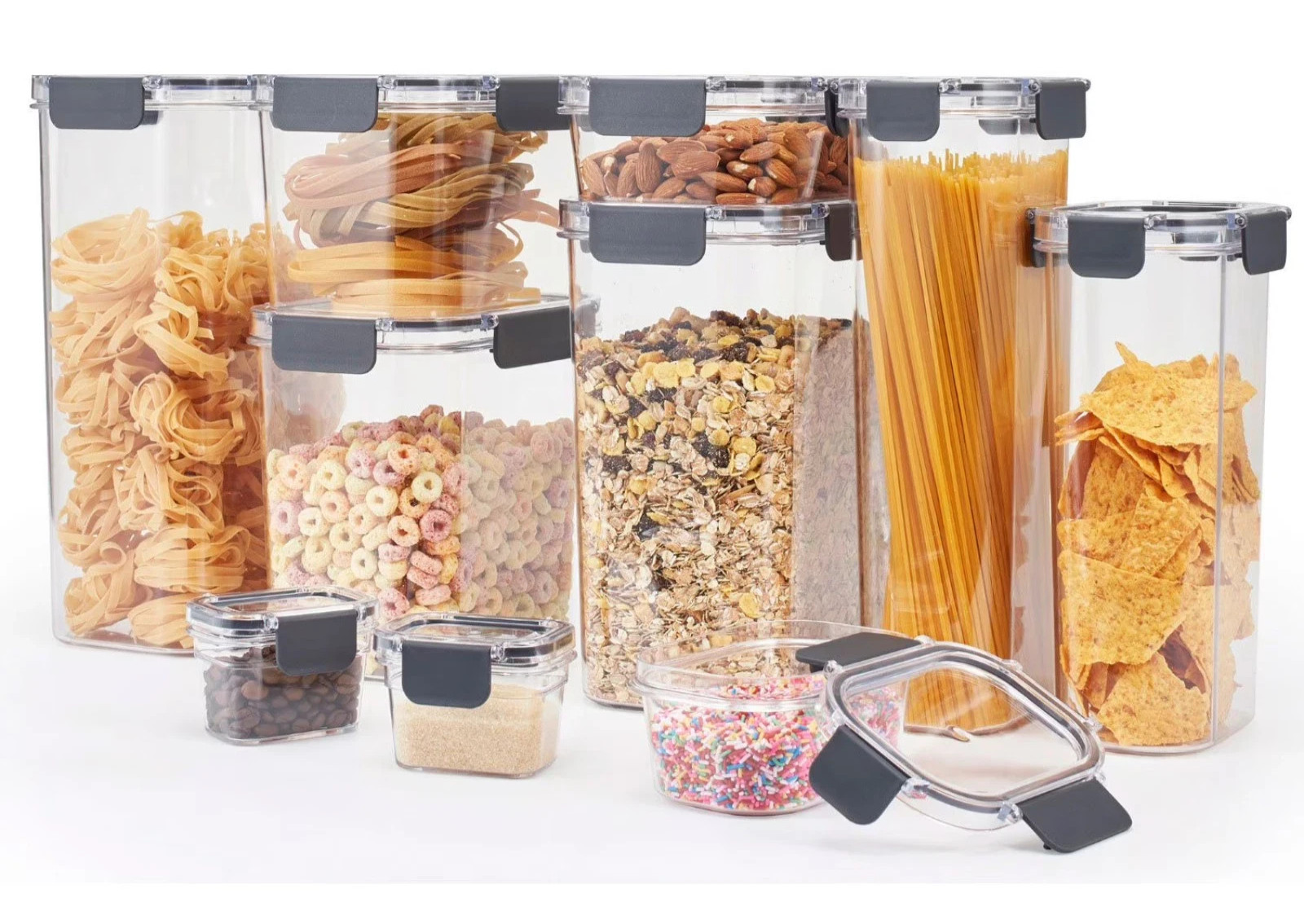 10-Pc Tritan Crystal clear shatterproof Pantry Storage Container Set BPA-free