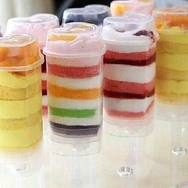 Pack of 100 Martellato Push Pop Containers, Push Up Pops Heart Martellato Cake