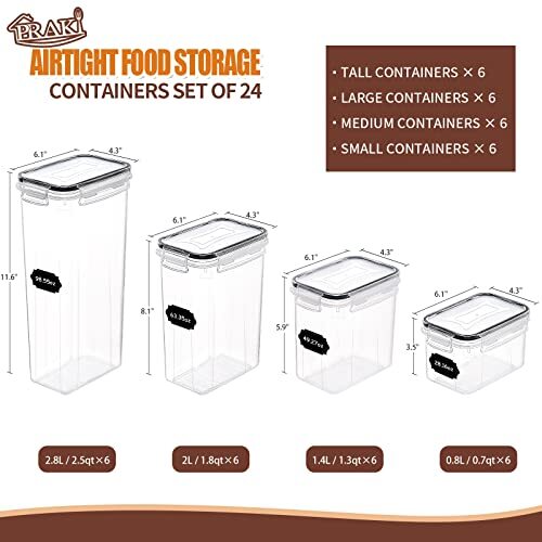 PRAKI Airtight Food Storage Containers Set with Lids – 24 PCS BPA Free Kitche…