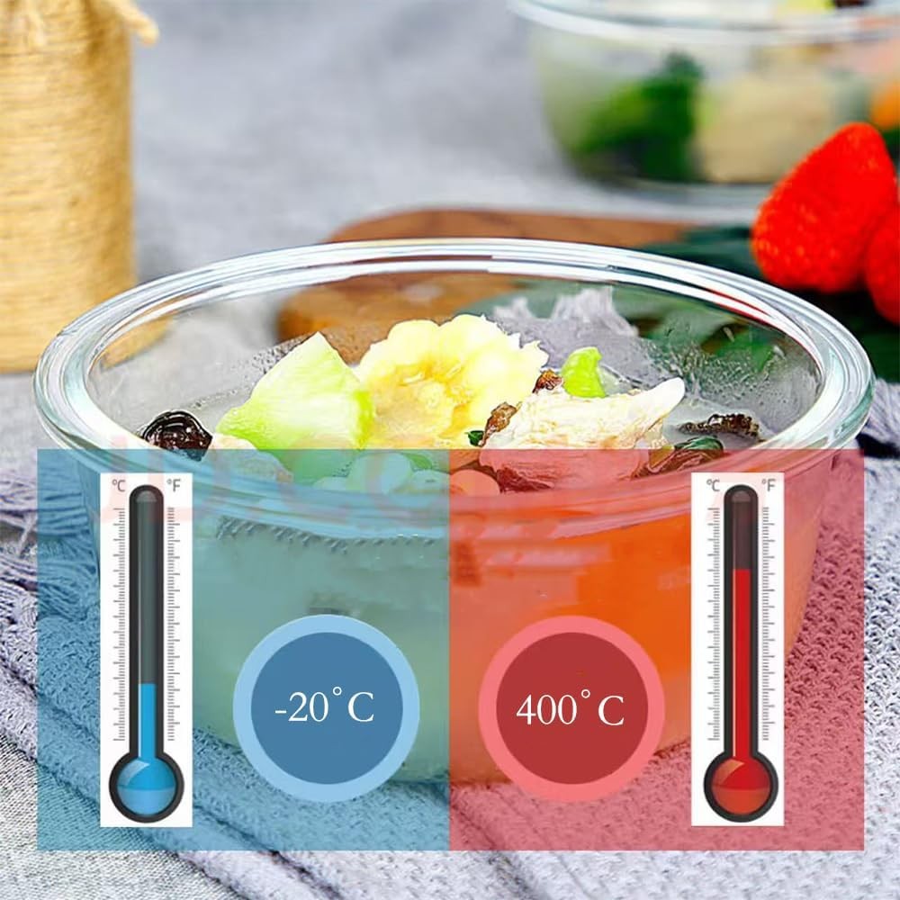 Glass Meal Prep Containers,1.5 Cup Clear Food Storage Containers