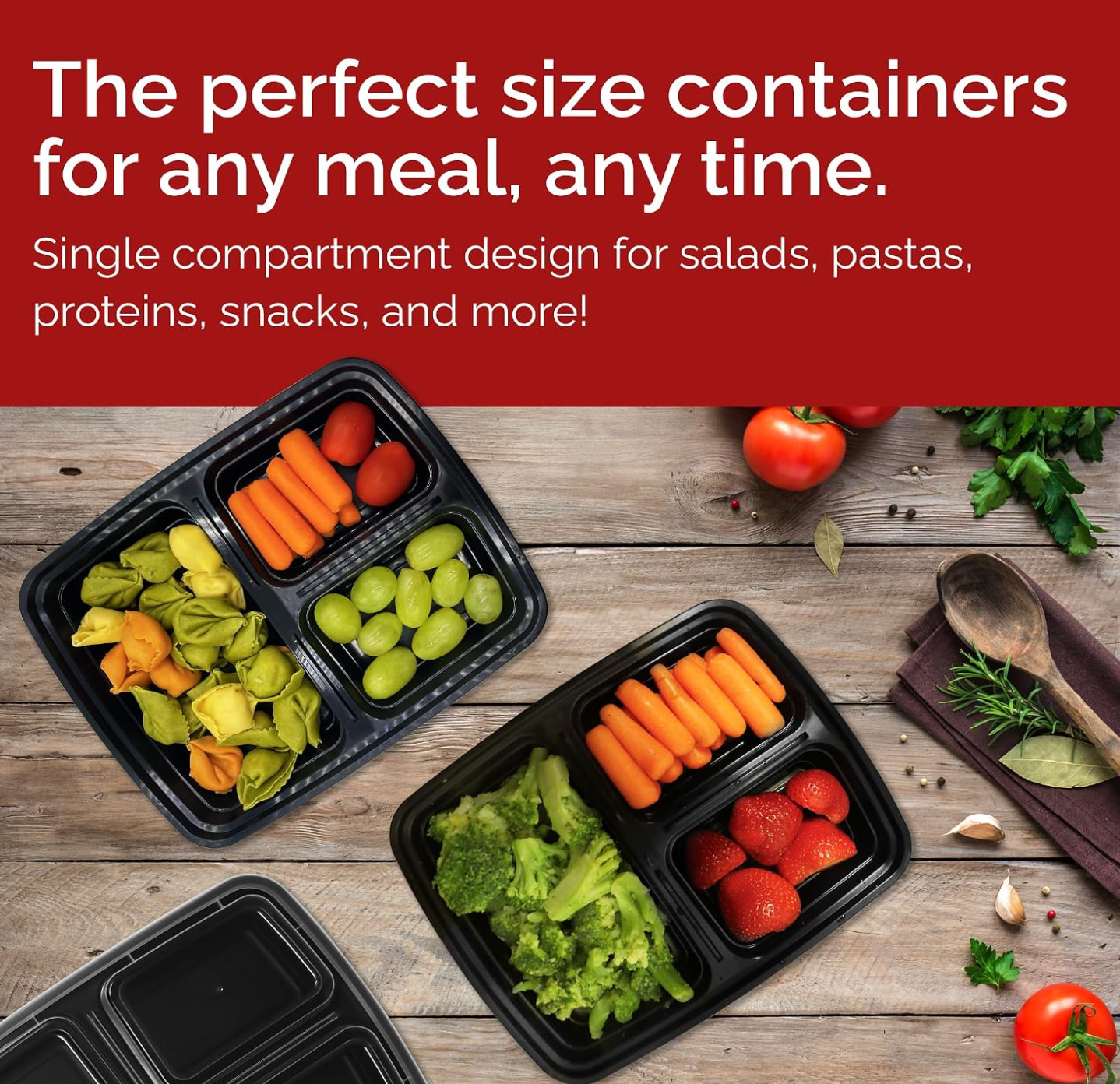 ART+COOK 10-PC. FOOD STORAGE PLASTIC CONTAINER W/DIVIDERS SET + 10 LIDS 36OZ NEW
