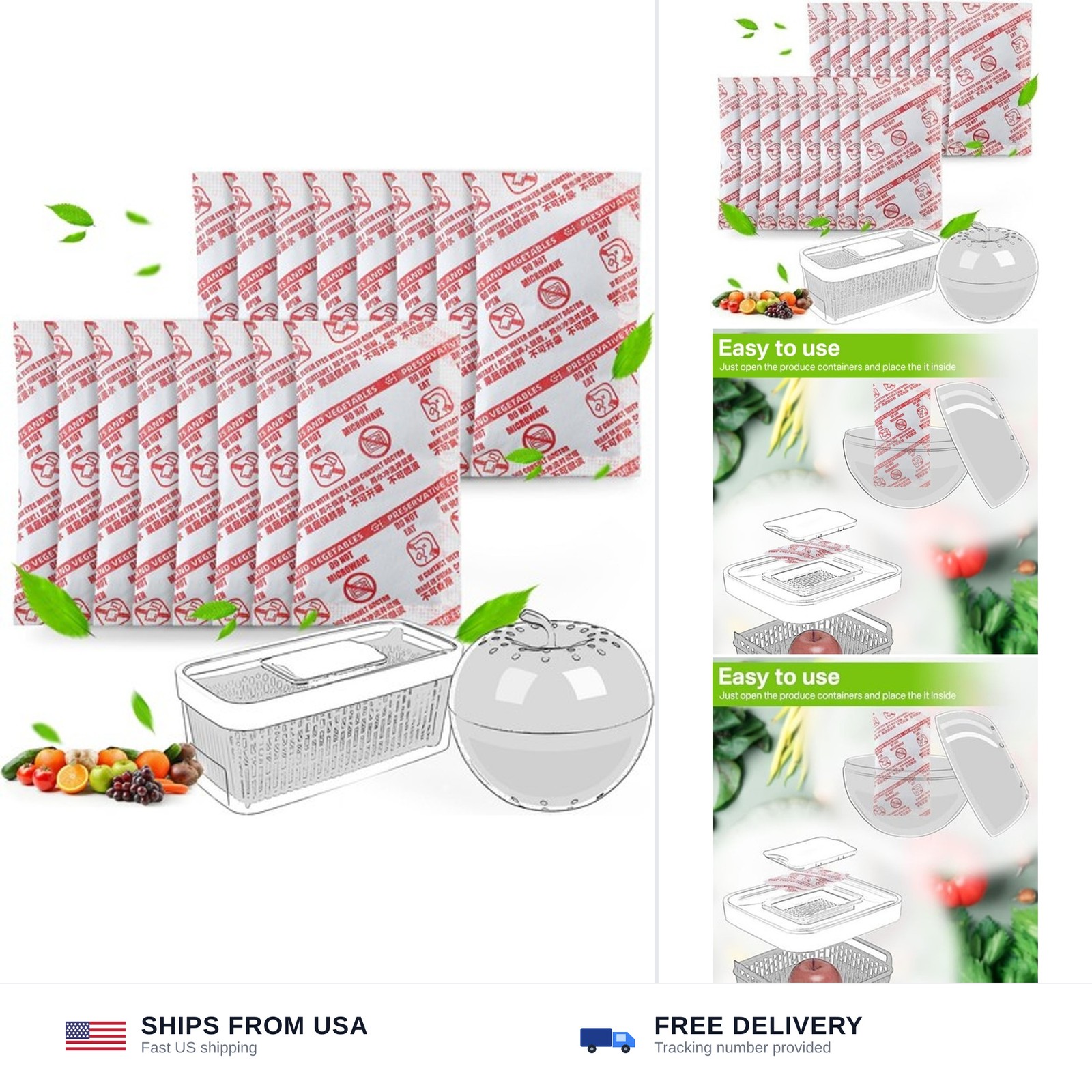 16 Pack Produce Saver Refill Kit, Ethylene Gas Absorber Refills for Produce K…