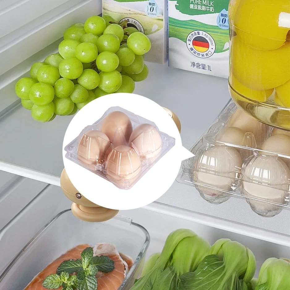 20 PCS Plastic Clear Egg Cartons Holds 4 Eggs Blank Tray Farm Market Display