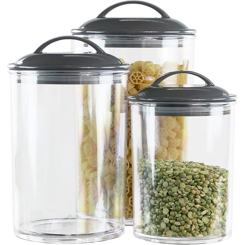 Acrylic Storage Containers Kitchen Canisters Food Grade BPA-free Clear Organizer