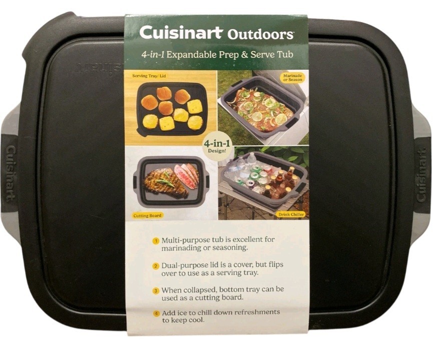 Cuisinart 4-in-1 Expandable Prep and Serve Tub with Removable Drain Port