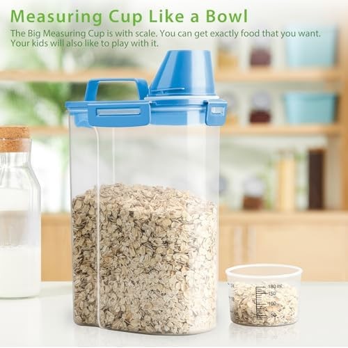 Viretec Rice Airtight Storage Container, 3 to 5Lbs Cereal Dry Food Flour Bin,…