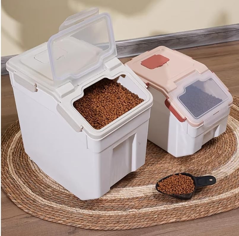 2 Pack Rice Storage Container 25 lbs Airtight Flour Storage Containers W/ Lid &