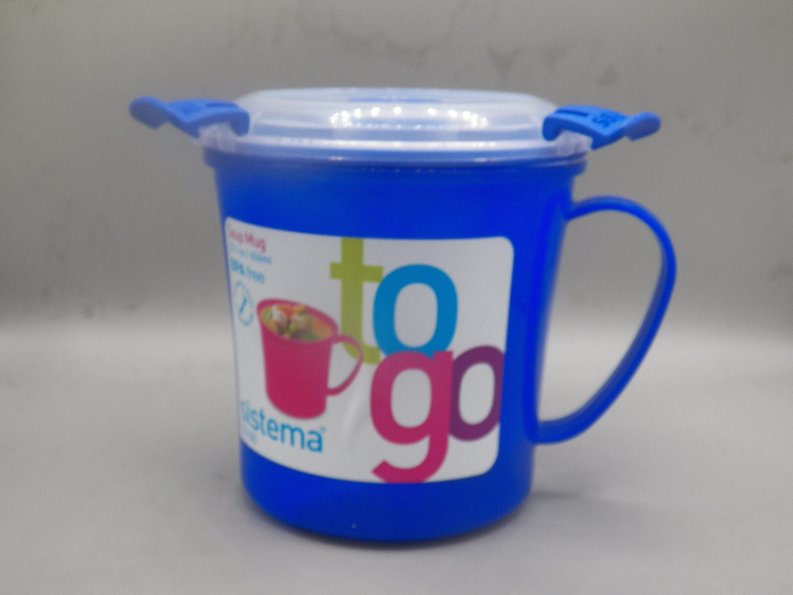 Sistema To Go Soup Mug BLUE 22.1 oz Clip Lid Phthalate BPA Free 2010