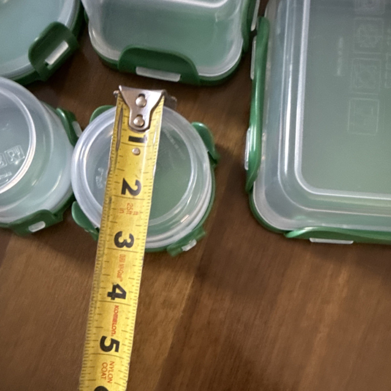 Lock & Lock 8pc Square Round Rectangle Plastic Storage Set Clear Green Snap Lid