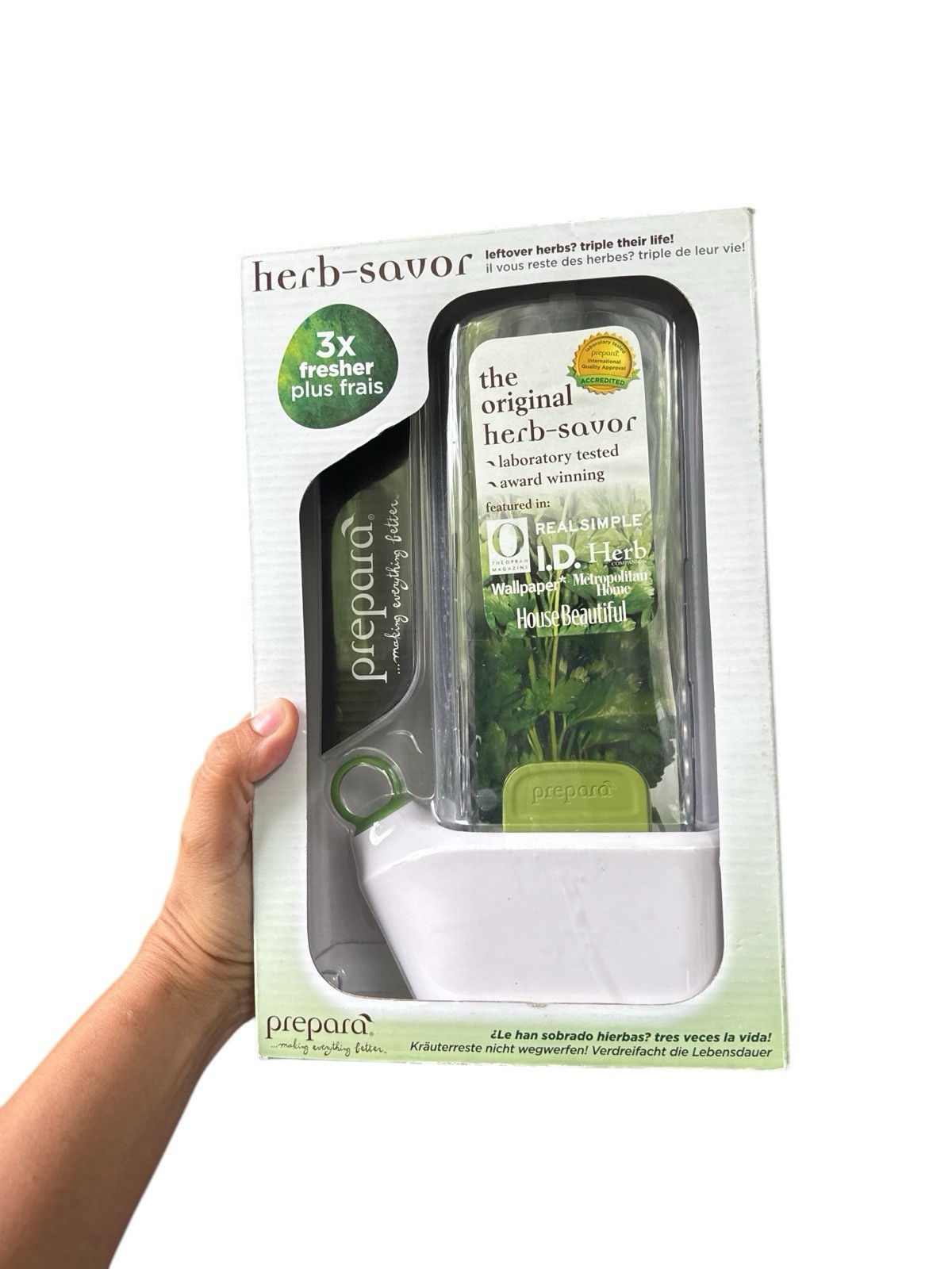 PREPARA HERB SAVOR KEEP YOUR HERBS FRESH Refrigerator Herb Keeper 