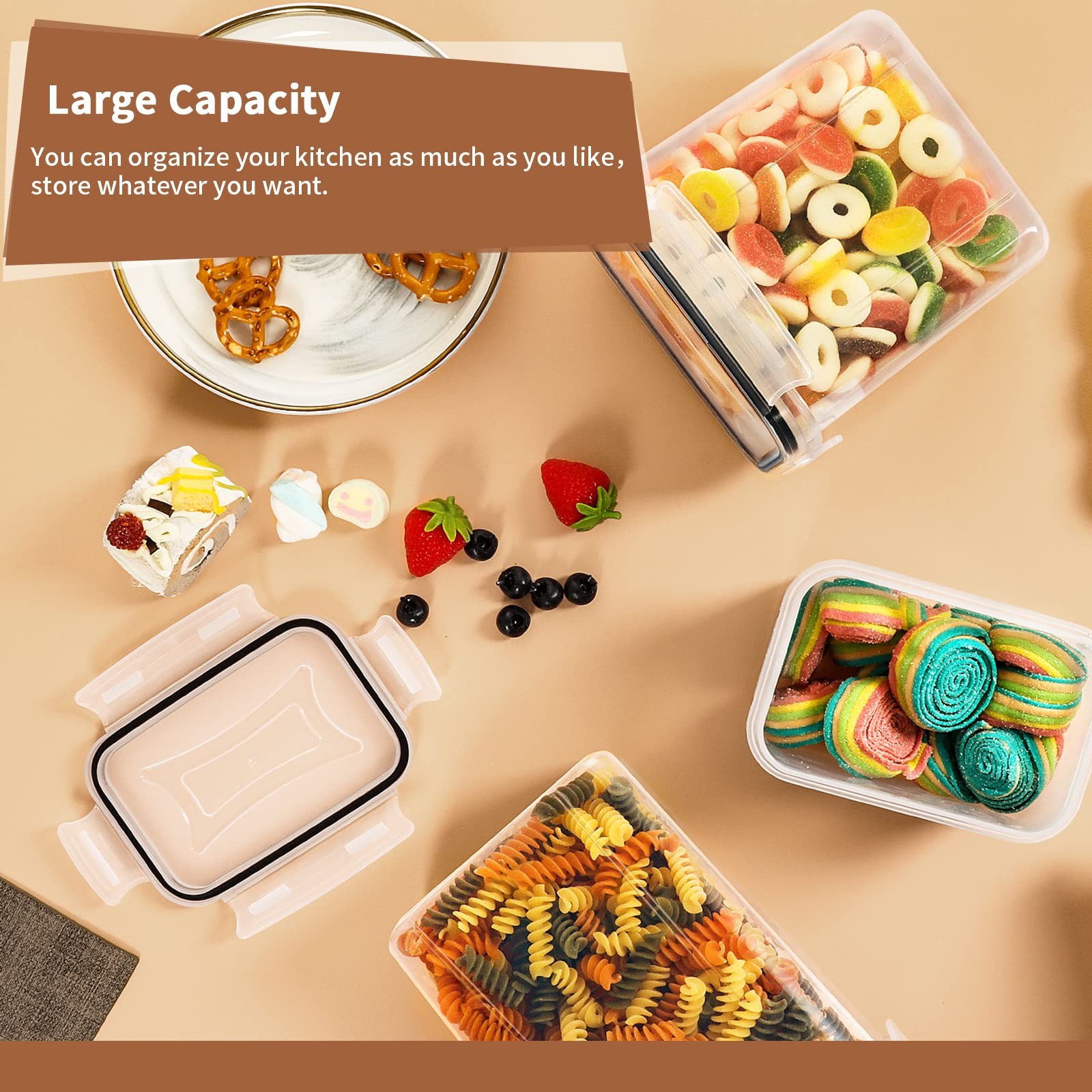 PRAKI 16-Pc Airtight Food Storage Containers Set – BPA-Free Plastic Canisters Ki