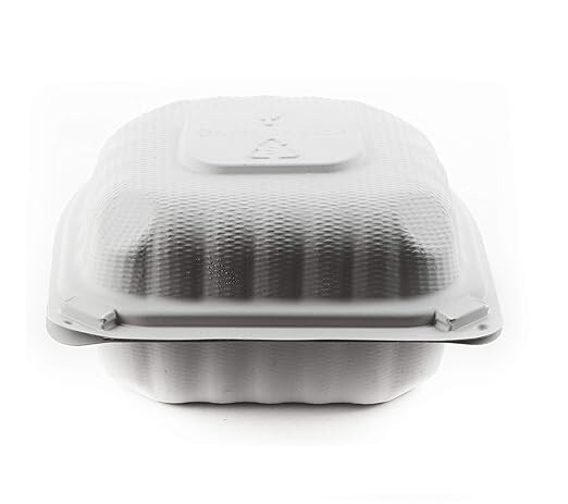 [50 PACK] 6×6 Microwavable Eco Friendly Clam Shell Take Out Food Container