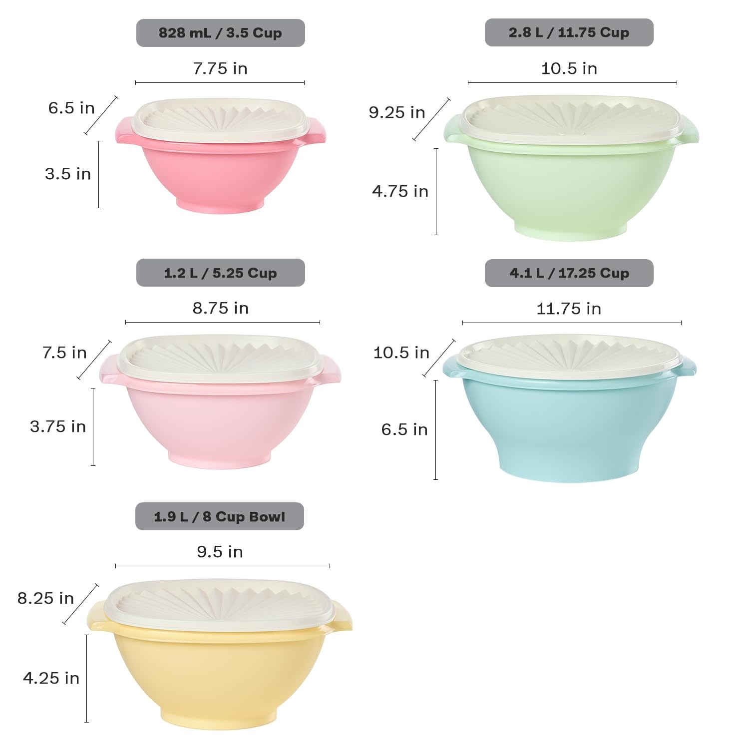 Tupperware Heritage Collection 36 Piece Food Small to Medium, Vintage Colors