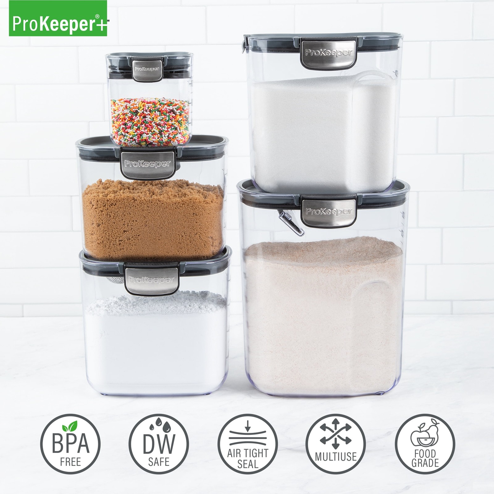 ProKeeper 9-Piece Baker’s Storage Container Set W/ Airtight Seal Pantry