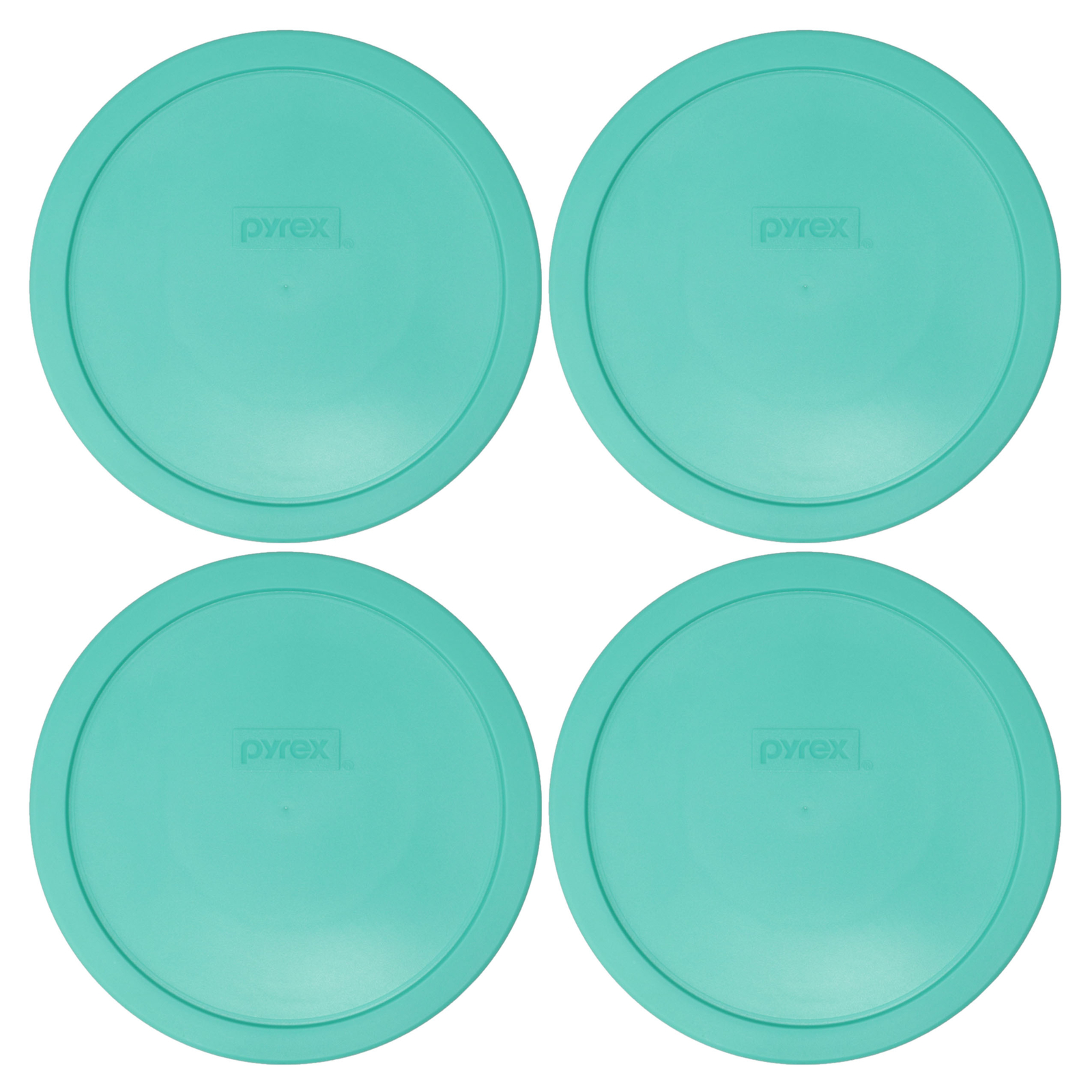 Pyrex 7402-PC Light Green Round Plastic Food Storage Replacement Lid (4-Pack)