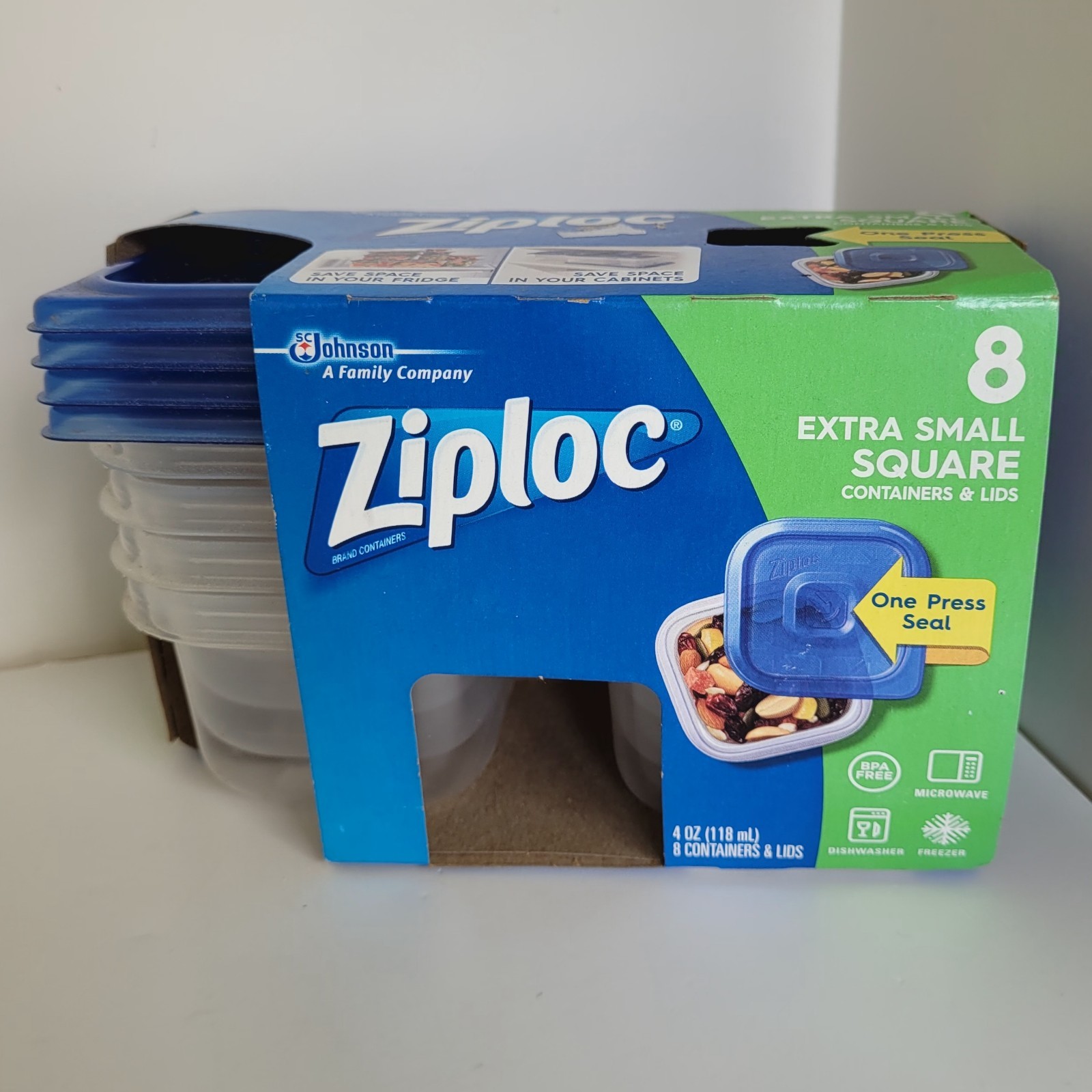 Ziploc Extra Small Square Discontinued Containers And Lids set of 8